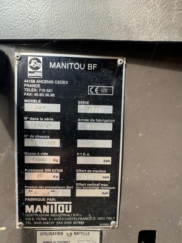 Chariot Télescopique Rotatif Manitou MRT 1542