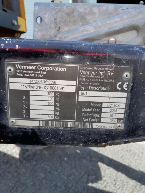 VERMEER BC190XL