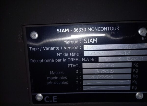REMORQUE AGRICOLE MONOCOQUE SIAM BMXL 100