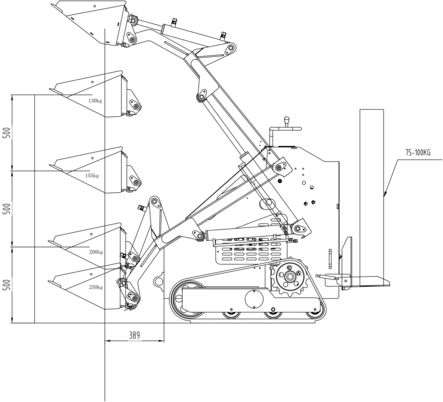 Schéma_mini_chargeur_ok MINI-CHARGEUR SUR CHENILLES BEISER – 830 KG – 13 CH – NEUF